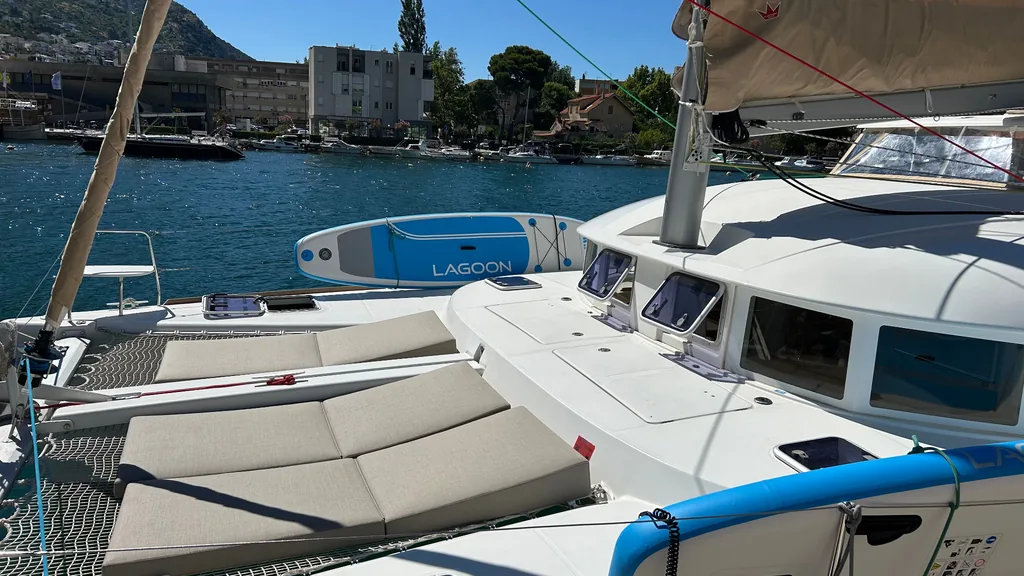 Omiš river harbor at golden hour before sailing